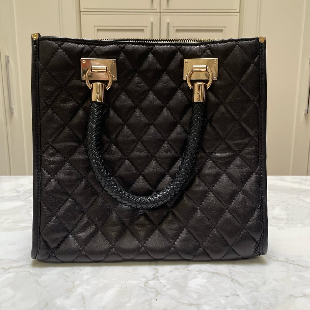 Quilted Leather top handle bag